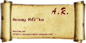Acsay Réka névjegykártya