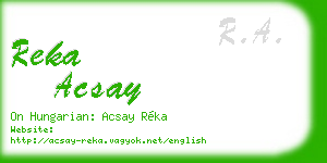 reka acsay business card