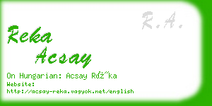 reka acsay business card